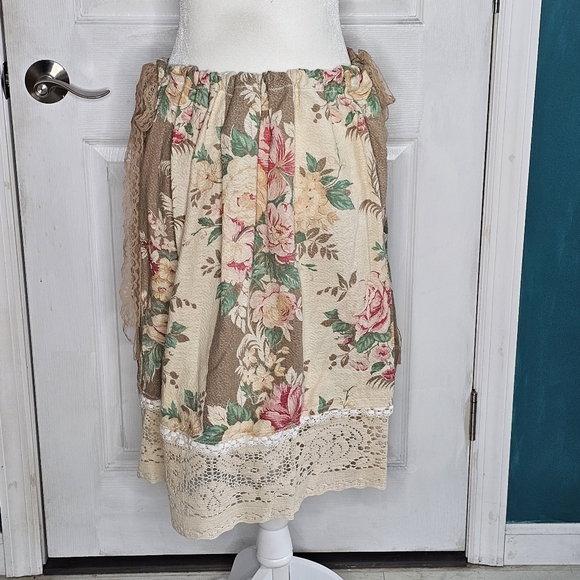 Handmade Upcycled skirt with ties on sides S-XL - Picture 6 of 9
